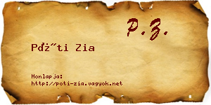 Póti Zia névjegykártya